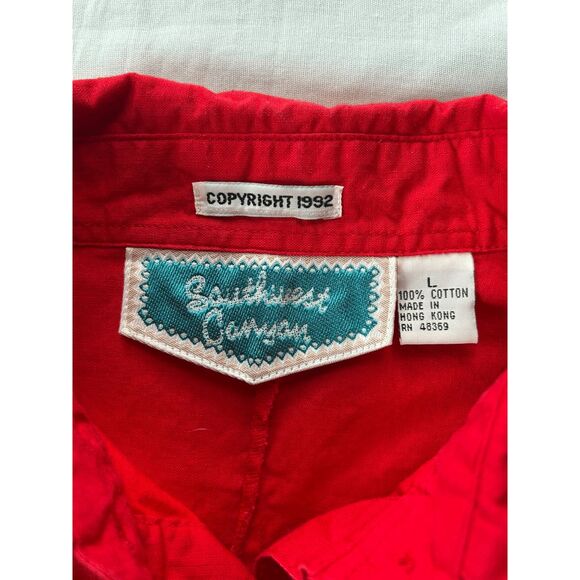 Southwest Canyon Western/Aztec Style Long Sleeve Pullover Shirt, Size L, Cotton - Picture 10 of 10